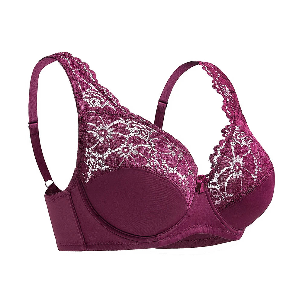 New Fashion Bras For Womens Lingerie BH Top Female Lace Bra Underwire Plus Size Brassiere Sexy Underwear B C D DD E F Cup