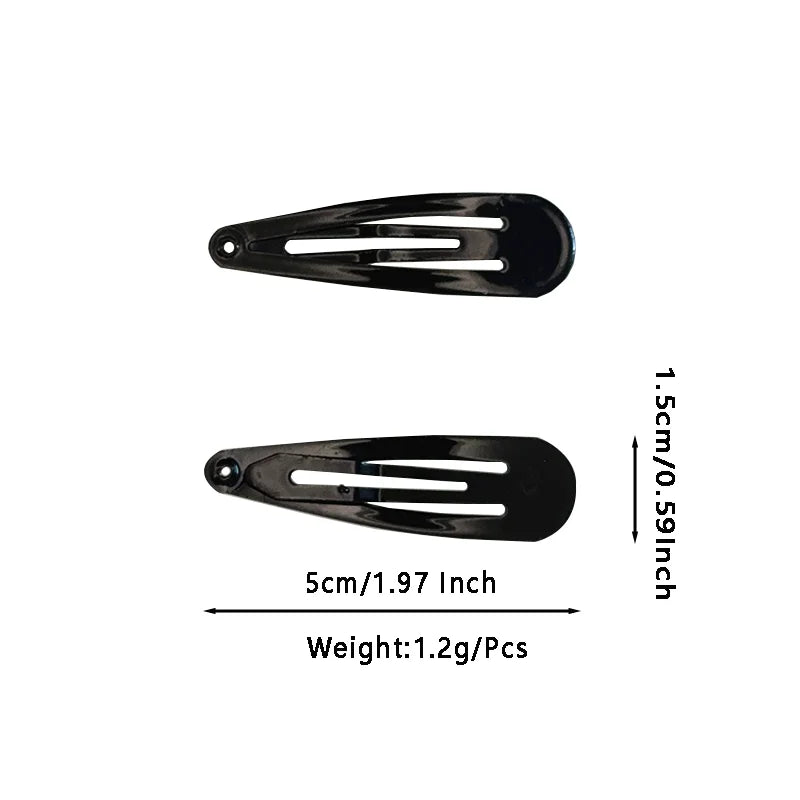 Wholesale 10/20/50/100pcs/set Women Black Waterdrop Shape Basic Alloy Hair Clips BB hairpins Barrettes Fashion Accessories 2031