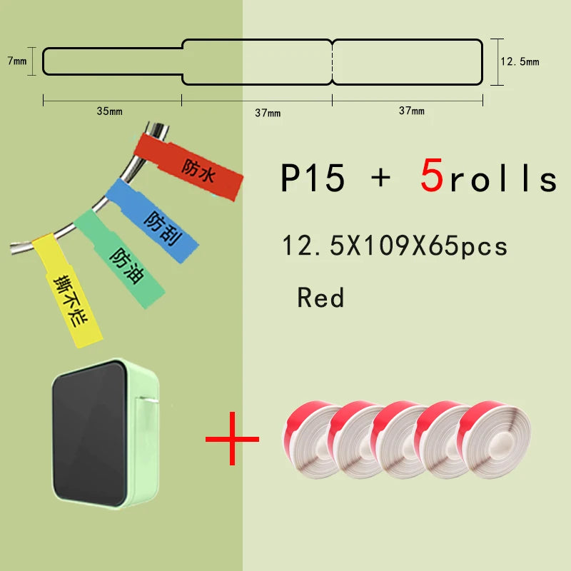 P15 Network Cable Label Printer Mini Wireless Bluetooth Labeling Machine similar as D110 Handheld Printer  Thermal  Price Label