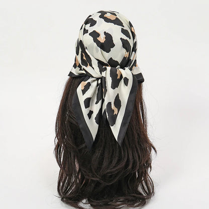 Bohemian Floral Silk Scarf - Tropical Leaf Head Wrap and Bandana