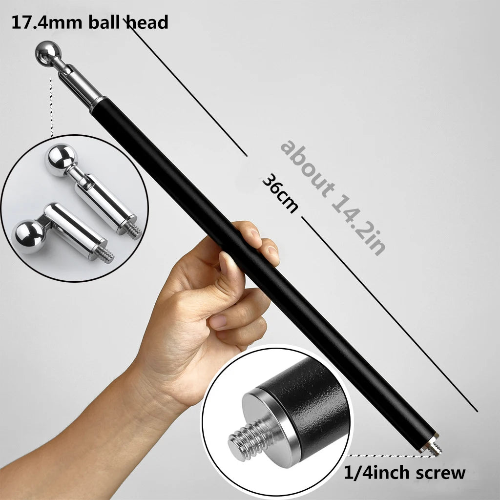 Metal Tube Extendable Rod Selfie Stick Monopod Extention Pole Stand Holder with 1/4inch Screw Ball Head for Mobile Phone Cameras