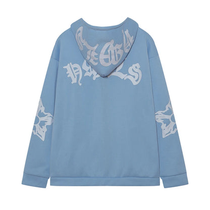 New Women's Street Style Hoodie with Foam Zipper European & American Fashion Casual Comfortable Fit Hooded Sweatshirt