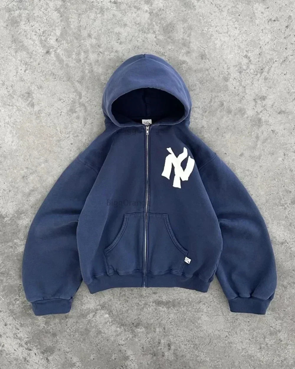 Y2K Harajuku Fashion Letter Pattern Printed Hooded Sweatshirt Hip Hood Casual Loose Men and Women Oversized Zipper Sweatshirt