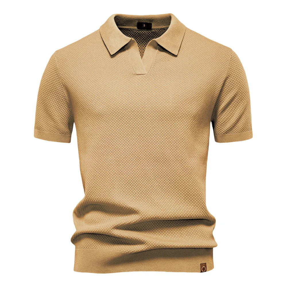 Men's Breathable Polo Shirt - Lightweight Stretch Short Sleeve Polo for Summer Casual Wear