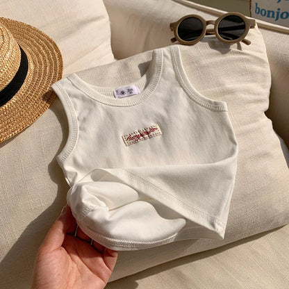 Kids Summer Clothes Sleeveless T-shirt Fashion Children T-shirt For Girls Boys Cotton Vest Tops