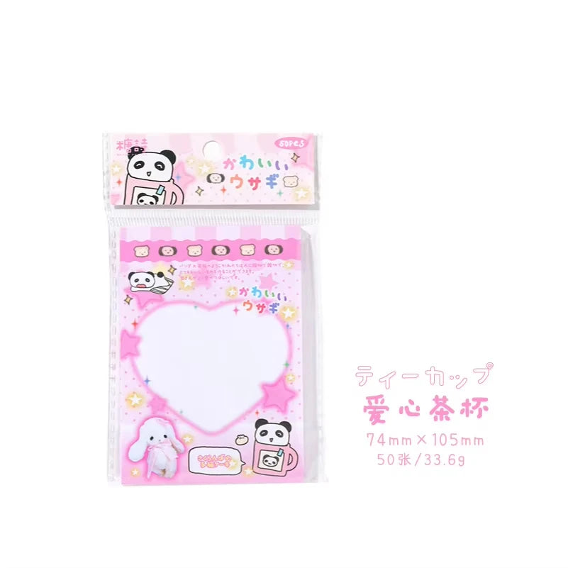 Cute Japanese Memo Pads - 50 Sheets Old-Fashioned Message Paper for DIY Journals
