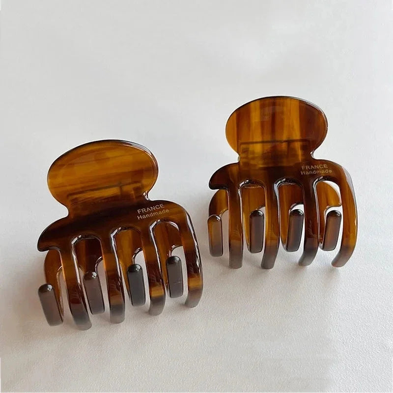 1PC/2PCS Retro Hollowed Out Acetate Grab Clip Elegant Korean Crab Ponytail Braid Grab Clip Accessories for Girls Headwear Gift