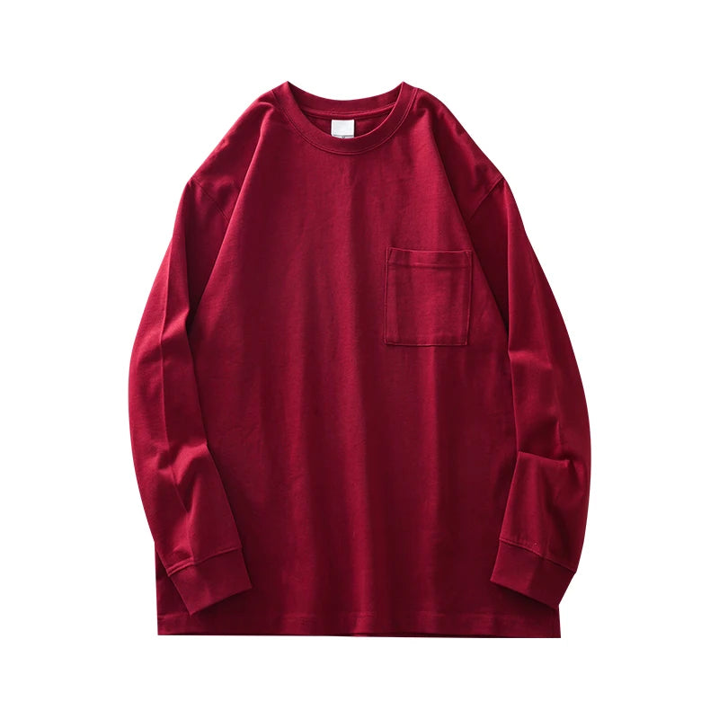Men's Long Sleeve T Shirt - DUKEEN Heavyweight Cotton Crew Neck Casual Tee