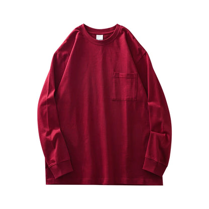 Men's Long Sleeve T Shirt - DUKEEN Heavyweight Cotton Crew Neck Casual Tee
