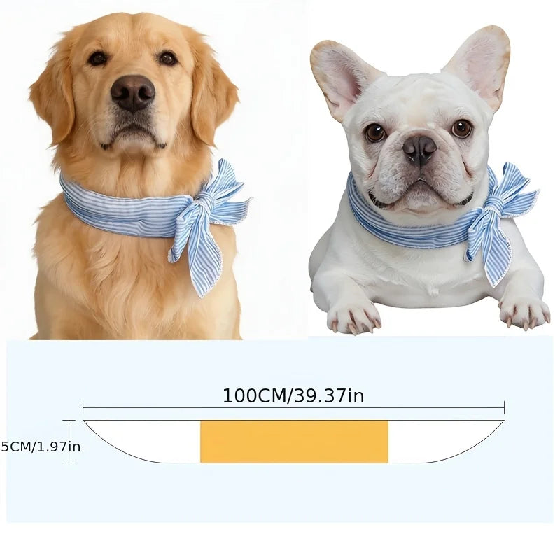 1pc Universal Summer Pet Cooling Ice Scarf,Dog & Cat Neck Collar,Physical Heatstroke Prevention Cool Towel,Outdoor Ice Neck Ring