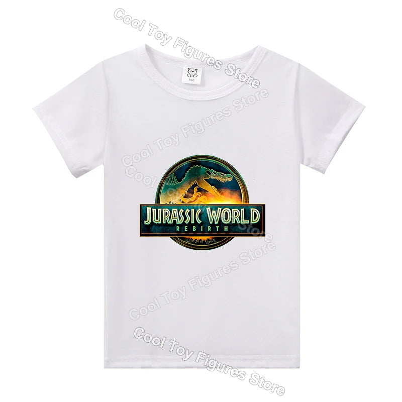 Jurassics World Series Kids Clothes Short Sleeve Summer Hot Movies T-shirt Dinosaur Park Boys Girls Base Top Trend Birthday Gift