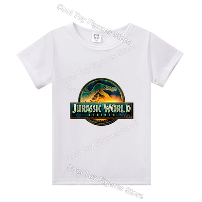 Jurassics World Series Kids Clothes Short Sleeve Summer Hot Movies T-shirt Dinosaur Park Boys Girls Base Top Trend Birthday Gift