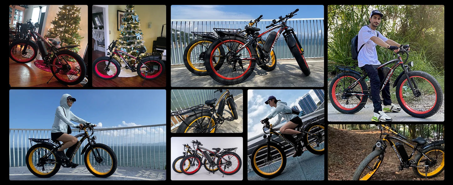 Electric Bike for Adults 1500W Peak, 34MPH 26" Fat Tire Ebike, 48V 15Ah Long Range Battery, All-Terrain Mountain Commuter E-Bike
