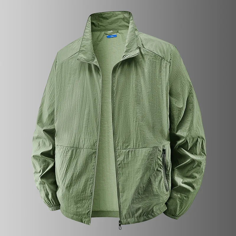 Men's Sun Protection Jacket Windbreaker Spring Summer Outdoor UV Jacket Loose Stand Collar Oversized Sunscreen Coat Fishing