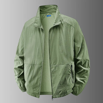 Men's Sun Protection Jacket Windbreaker Spring Summer Outdoor UV Jacket Loose Stand Collar Oversized Sunscreen Coat Fishing