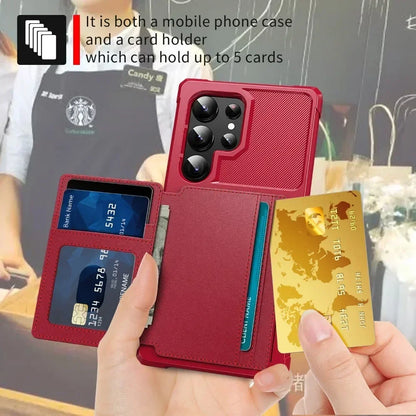 Card Wallet Case for Samsung Galaxy S24 S23 FE S25 Plus S22 S21 S26 Ultra A17 A37 A56 A36 A55 A35 A15 A54 A34 A52S A05S A05 A16