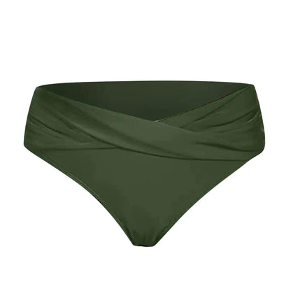 Women's Various Patterns Classic High Quality Low Waist Ruched Bikini Panties Fashionable Summer Thin Comfy Swimsuit Briefs