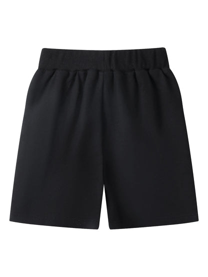 Trendy 3pcs Kids Boys Summer Casual Sweat Shorts Elastic Waistband Drawstring Pockets Soft Cotton Athletic Short Pants 2-7Y