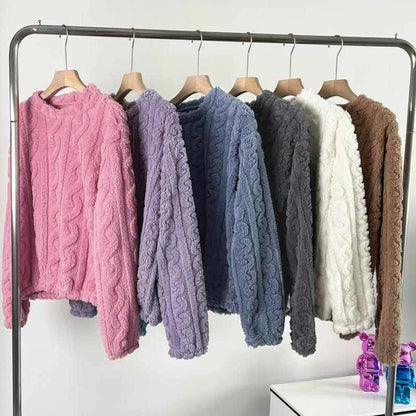 Ultra Soft Warm Coral Fleece Pajama Set Lightweight Fluffy Winter Loungewear Sleepwear For Women Cozy Home Suit Winter Style New