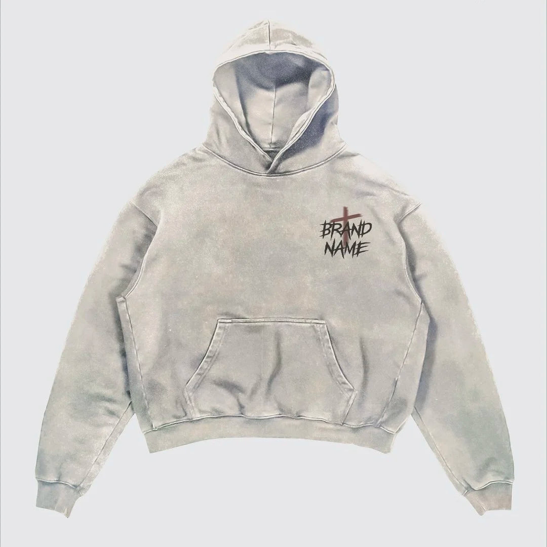 Street Y2K letter Printed Long-sleeved Hoodie Couples Hip-hop Street Punk Wind Loose Fashion Oversized Hoodies Harajuku Goth Top