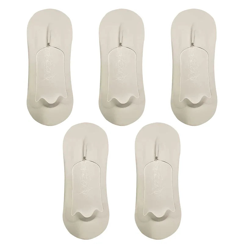 5pairs Men's Cotton Socks Summer Breathable Ultra-thin No Show Ice Silk Sock Silicone Non-slip Bottom Absorb Sweat Men Boat Sock