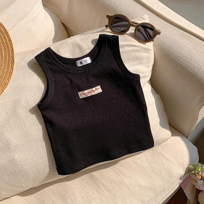 Kids Summer Clothes Sleeveless T-shirt Fashion Children T-shirt For Girls Boys Cotton Vest Tops