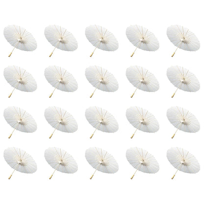 30-1PCS White Paper Parasol Umbrellas DIY Photo Cosplay Prop Bamboo Umbrella For Wedding Party Summer Beach Decor