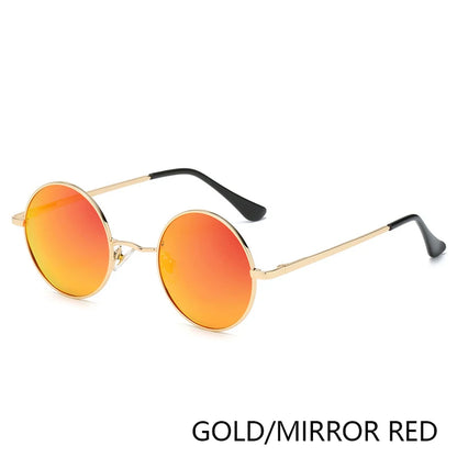 Polarized Round Sunglasses - Retro Metal Frame UV400 Protection Glasses for Driving & Fishing