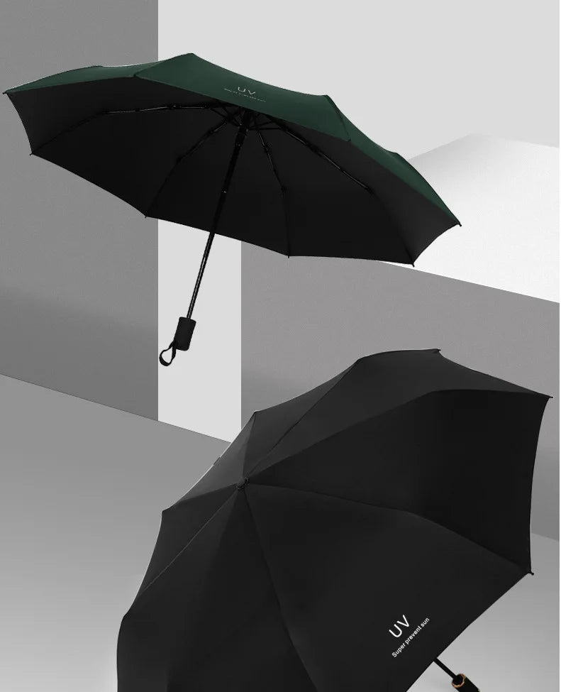 8-Rib Automatic folding Umbrella - Compact, lightweight, durable, UV protection - rain and sun umbrella, automatic sunshade zwq