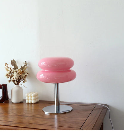 Macaron Glass Table Lamp - Trichromatic Dimming Night Light for Living Room  Bedroom Decor - ZOOMNSTORE