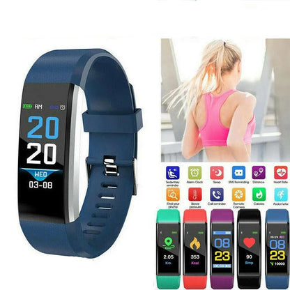 HD Color Screen 115plus Smart Band Heart Rate Health Watch Waterproof Sports Bracelet