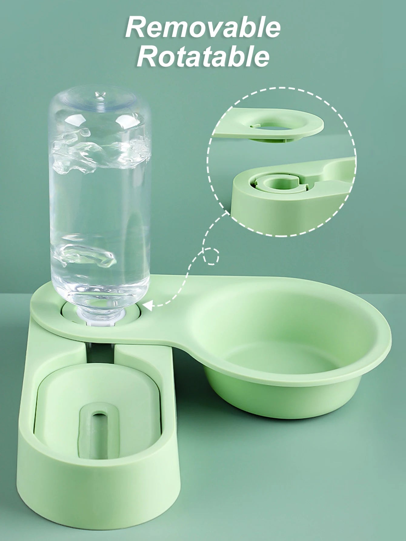 G Pet Rabbit Chinchilla Guinea Pig Food Bowl Auto Feeder All-in-One Splice Food Bowl Drinking Fountain Raised Standing Dish Bowl