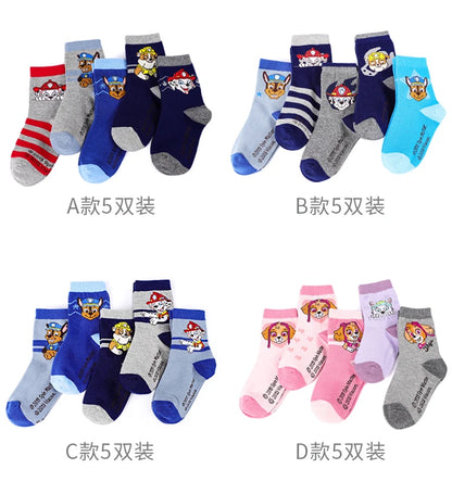 5 Pairs /Lot Genuine Paw Patrol Chase Skye Ryder Baby Boys Girls Soft Colorful Socks For Kids Breathable Toddler Warm Socks