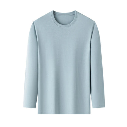 Men's Cotton T-Shirt - Long Sleeve Tee | Breathable Solid Color Shirt, Casual Summer Top