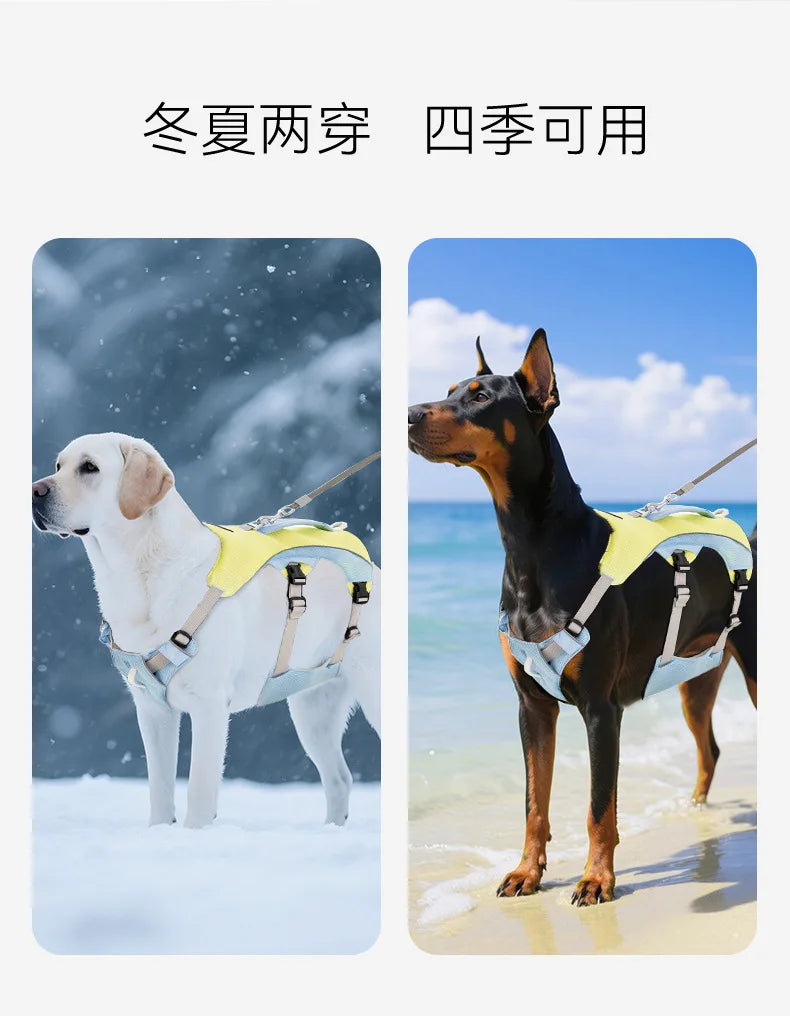 Summer Cooling Vest Style Dog Harness Breathable Leash for Small Medium Large Dogs Golden Retriever