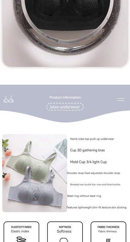 New Style Non Steel Ring Gathering Anti Sagging Thin Cup Breathable Adjustable Back Bra Anti Slip Four Breasted Underwear