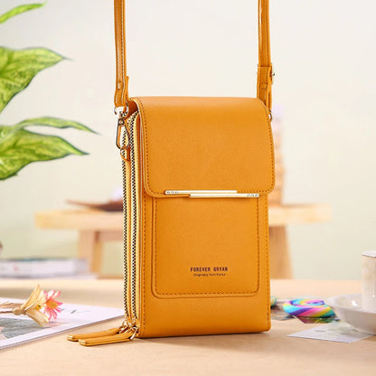Women Leather Handbags - PU Leather Shoulder Crossbody Bag With Zipper Closure