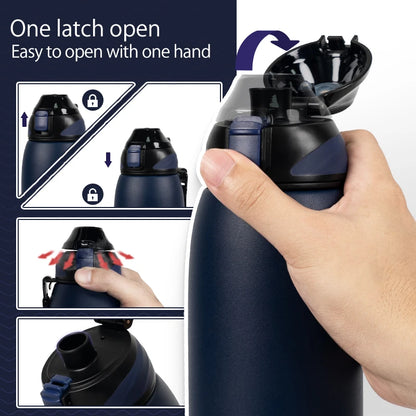 Fjbottle Water Bottle 1L Vacuum Sports Bottle Warm and Cold Drink Stainless Steel Vacuum Flask