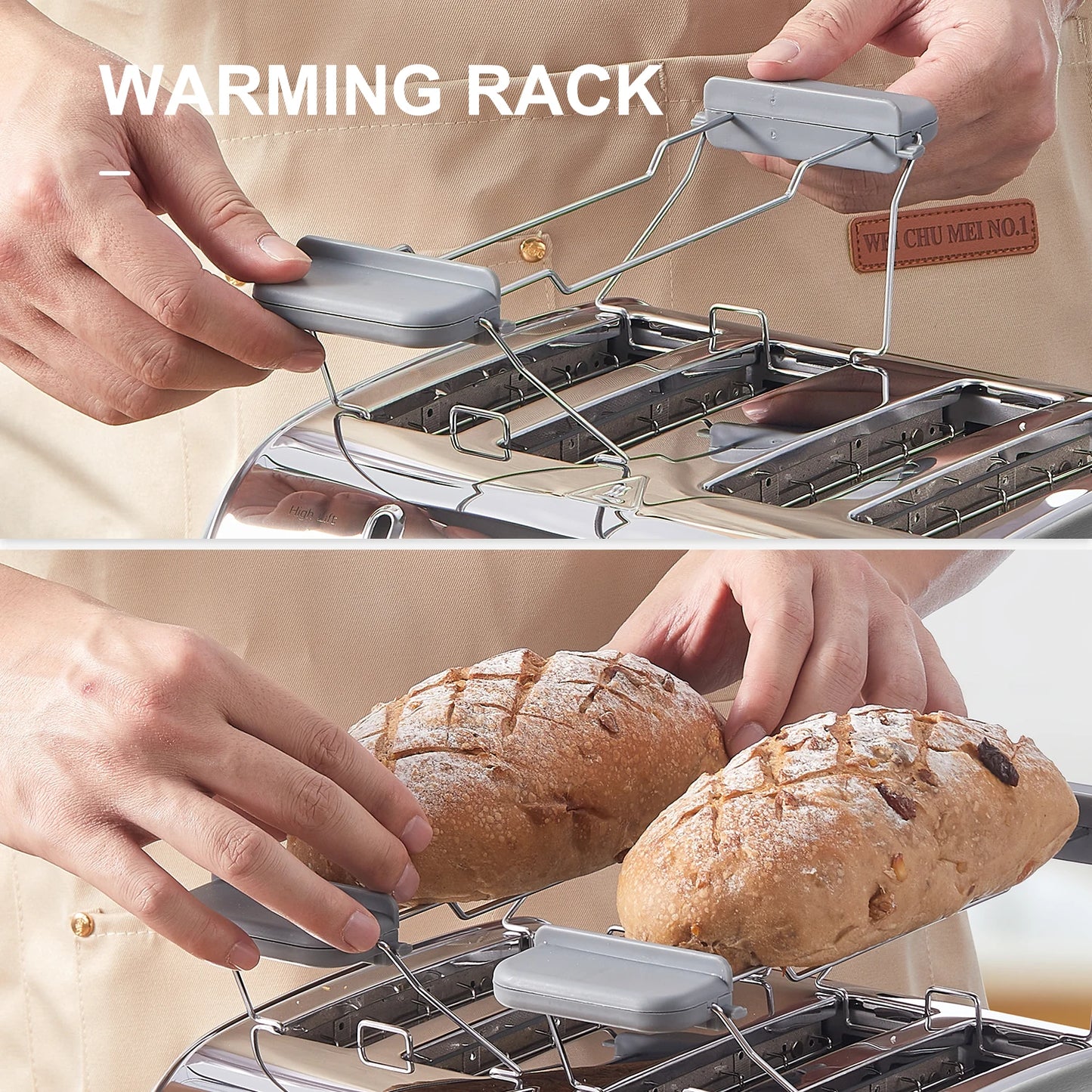 4-Slice Stainless Steel Toaster - Extra Wide Slots High Lift Bagel  Muffin Functions Removable Crumb Tray 7-Shade Settings