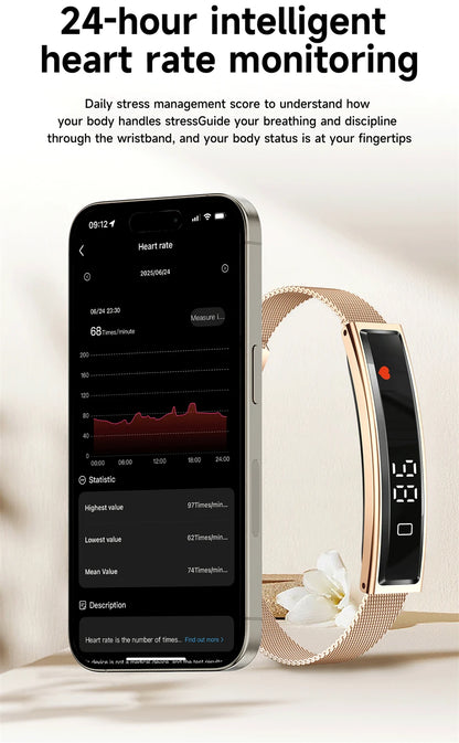 LIGE Ladies Smart Bracelet Men Health Sleep Heart Rate Monitoring Fashion Sports Band Fitness Tracker Smart Wristwatch For Women
