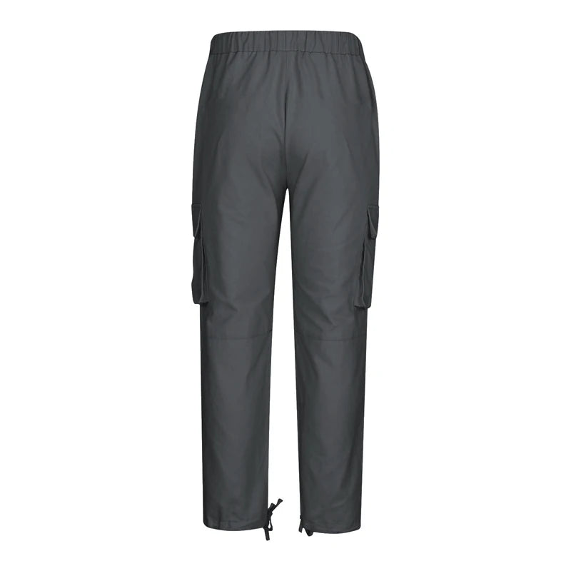 Men's Tactical Cargo Pants Multi Pocket Straight Leg Drawstring Waist Outdoor Hiking Work Casual Daily Street Travel Trousers
