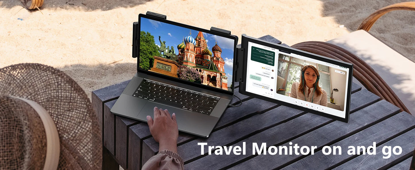 14 Inch Portable Monitor – Laptop Screen Extender with 1080P IPS Display, USB-C HDMI Port