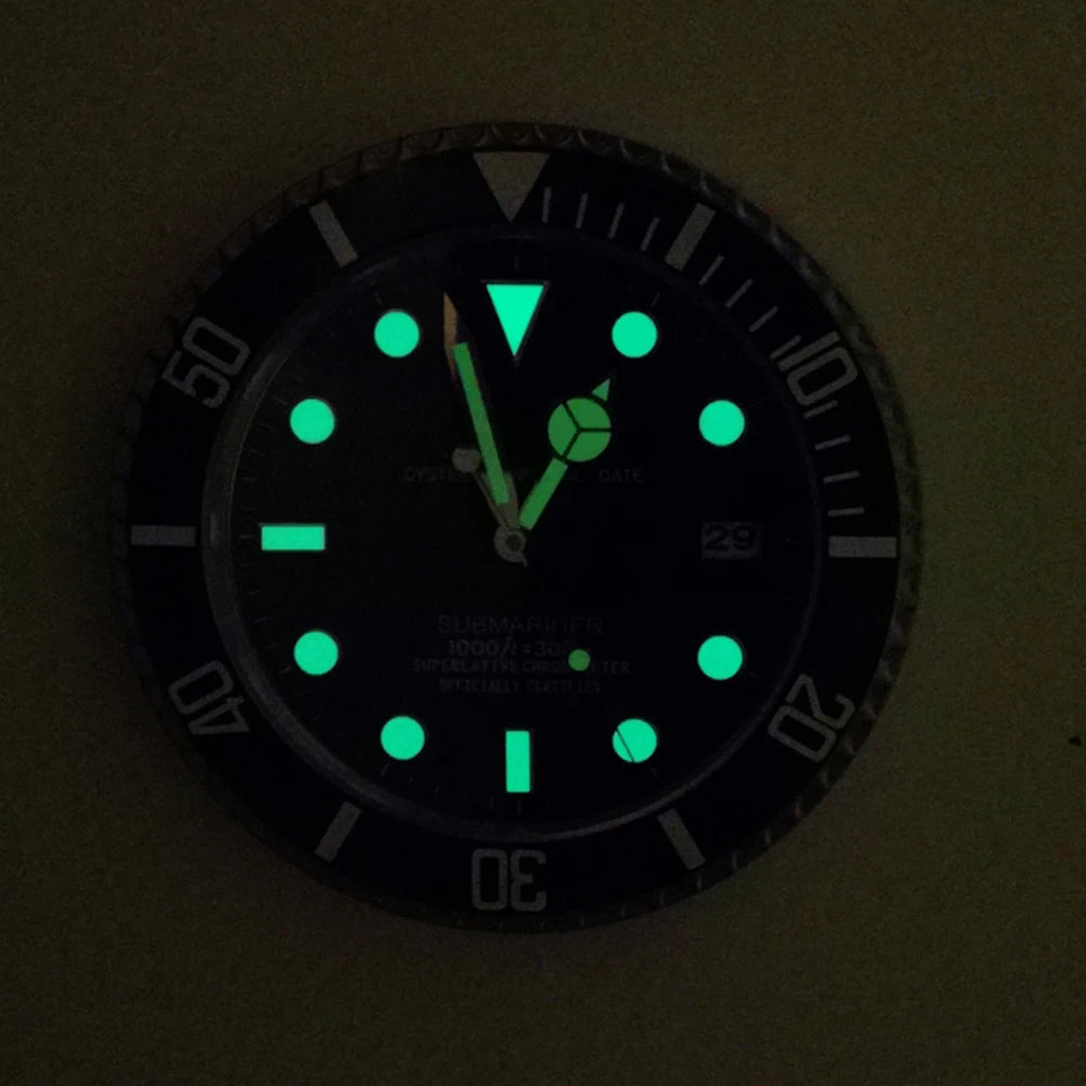 Luxury Metal Wall Clock - Modern 34cm Luminescent Home Decor