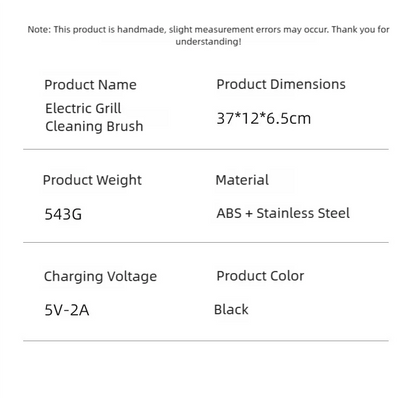TINSOL Electric barbecue grill cleaning brush, wireless, rechargeable, rotatable, adjustable, for cleaning stubborn grease