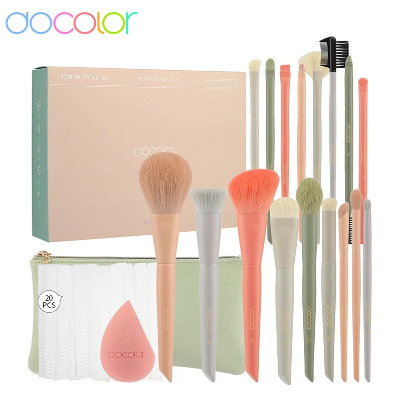 Docolor Makeup Brush Set Professional 10-30pcs Eyeshadow Blush Synthetic Foundation Brush Powder Contour Cosmetic Tool For Women