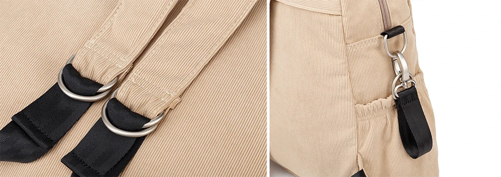 Soboba Large Capacity Diaper Backpack for Mom with Soft Corduroy Fabric and Convenient Design