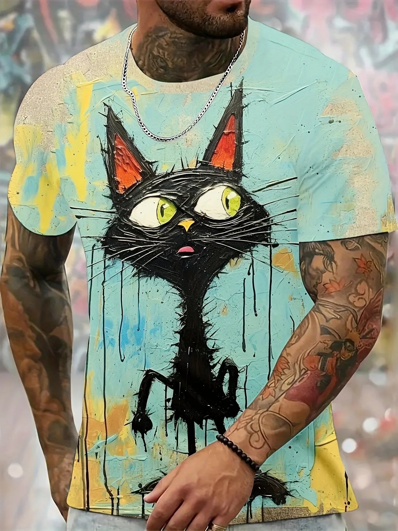 Japanese Art Style Summer 3D Printed Large-sized Men's T-shirt Is Loose and Comfortable Suitable for Daily Wear