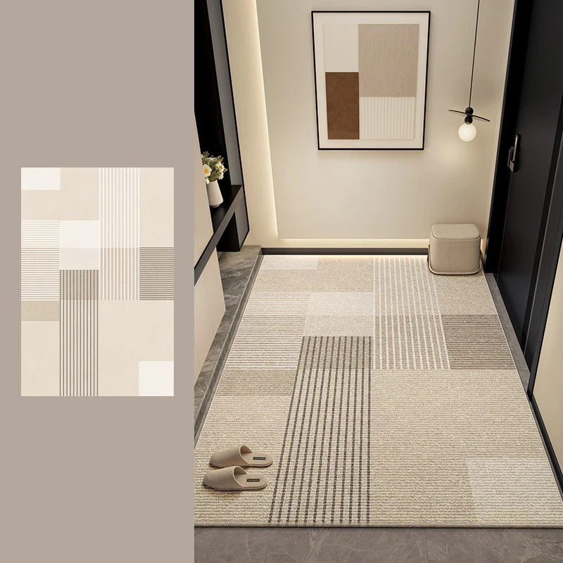 Non Slip Door Mat - Geometric Pattern Rug | Water Resistant Polyester Floor Mat