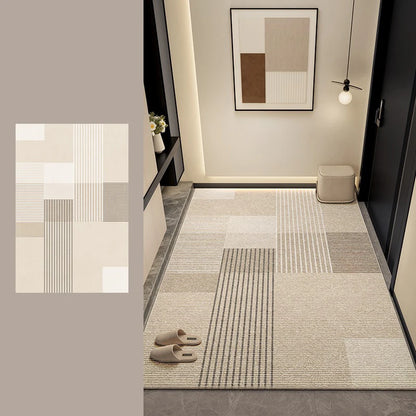 Non Slip Door Mat - Geometric Pattern Rug | Water Resistant Polyester Floor Mat