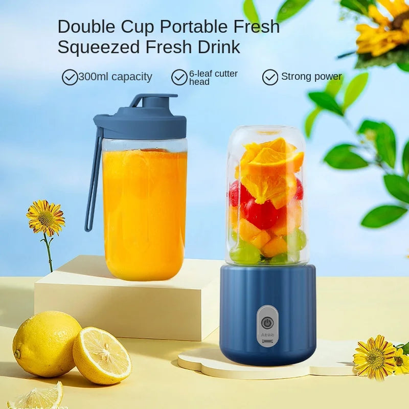 Portable Electric Fruit Juicer  Blender - Double Cup USB Mixer